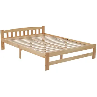 Wishdor Futonbett 140/200 cm in Natur Massivholz , Braun , Holzwerkstoff , Rechteckig , 140x200 cm , Schlafzimmer, Betten