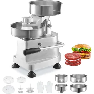 Vevor Burgerpresse 10/13/15 cm Edelstahl silber