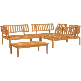 vidaXL 4-tlg. Garten-Sofagarnitur aus Paletten Massivholz Akazie - Braun