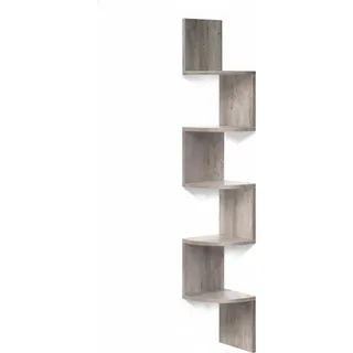 relaxdays Eckregal Wand 5 Etagen - Grau