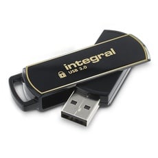 Integral 128GB Secure360 256-Bit Software Encrypted 3.0 USB Stick - Funktionierende & verschlüsselte Doppelpartition, intelligenter Schutz vor Passwortangriffen & 360 Grad drehbares Gehäuse