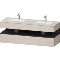 Duravit Qatego Einbauwaschtisch mit Konsolenwaschtischunterbau, 1600x550x600mm, Nische Graphit Supermatt, Doppelwaschtisch, QA4797080, Farbe: Taupe Matt