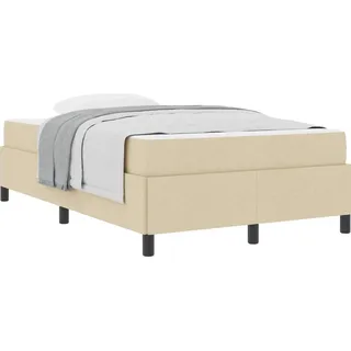 vidaXL Boxspringbett Creme 120 x 200 cm Stoff - Creme