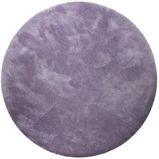 Homie Living Teppich »Pisa« rund 25 mm Höhe Hochflor, Microfaser, uni, weich, Shaggy, Wohnzimmer, Schlafzimmer, lila