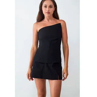 Balmohk Strapless Corset Top - Black / Black - XS