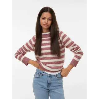 Vero Moda Rundhalspullover »VMDOFFY LS O-NECK BLOUSE GA NOOS« Materialmix, regular fit