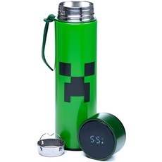 Bild von Minecraft Creeper wiederverwendbare isolierte Edelstahl Trinkflasche mit Digital Thermometer 450ml Thermosflasche, BPA frei, mit Temperaturanzeige, abnehmbarem Teesieb, Minecraft-Figuren
