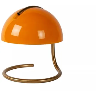 Tischleuchte Glas Schirm Orange Gold Schlafzimmer 25 cm E27 Tischlampe blendarm