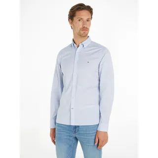 Tommy Hilfiger Langarmhemd »FLEX MINI PRINT SF SHIRT«, blau