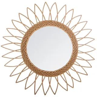 Weidenholz-Wandspiegel Sharp Sun 50cm Dekospiegel Hängespiegel Boho Design Deko