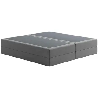 Home Collective Boxspringbett mit Bonnell Matratze, 200 x 200 cm, in Grau , Naturmaterialen , H2 , 200x200 cm , Schlafzimmer, Betten, Boxspringbetten