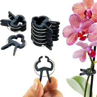 ECENCE 60x Pflanzenclips Pflanzenklammern für Tomaten, klein Reben, Rosen, Rankhilfe für Kletterpflanzen, Pflanzenhalter, Leichte Fixierung, Wiederverwendbar