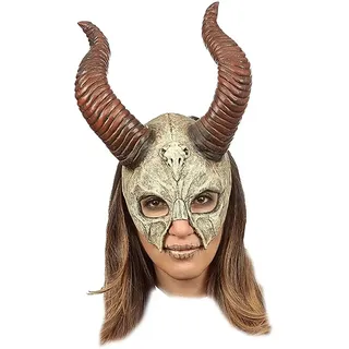 Ghoulish Mythische Totenkopfmaske Mit Hörnern - Multicolor
