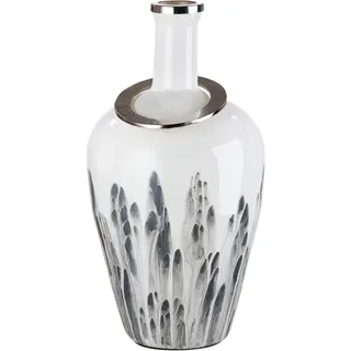 Gilde "Statuario", durchgefärbtes Glas, mit Metallring, grau, weiß),