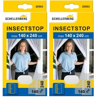 Schellenberg 20503 Fliegengitter für Türen, Maße: 140 x 240 cm Fliegenvorhang für Balkontür & Terassentür, einfache Montage ohne Bohren, Insektenschutz und Mückenschutz, inkl. Befestigungsband
