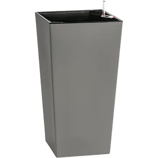 Dehner Pflanztopf Elise mit Selbstbewässerungs-System, ca. 58 x 30 x 30 cm, Kunststoff, grau-matt