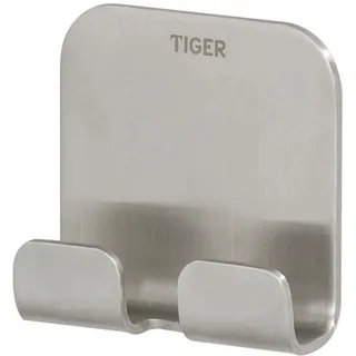 Tiger Doppelhaken Colar Edelstahl gebürstet
