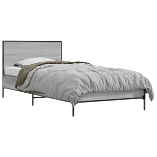 vidaXL Bettgestell mit Kopfteil Grau Sonoma 80 x 200 cm Holzwerkstoff - Grau