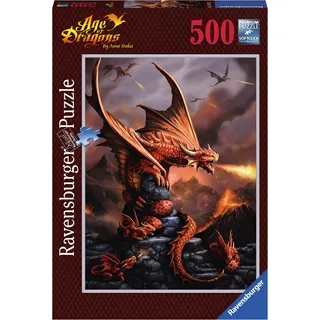 500 Teile Ravensburger Puzzle Anne Stokes Feuriger Drache 14747