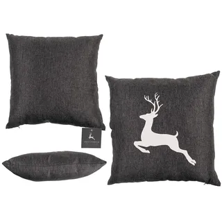 Out of the Blue Deko-Kissen Hirsch 40 x 40 cm Schwarz