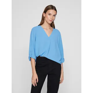 Vila Blusenshirt »VIJOSA 3/4 V-NECK TOP - NOOS«, blau