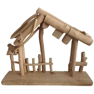 mophrati Weihnachtskrippe aus Holz, geräumiger, Stabiler Hintergrund für die Figurenpräsentation, der Haltbarkeit gewährleistet. Sie können Ihre eigenen Figuren und Lichter selbst anbringen, um eine
