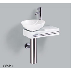 Alape Waschplatz WP.PI1 Waschplatz wandhängend, Schalenbecken links platziert, 490x503x318mm, 5031000000