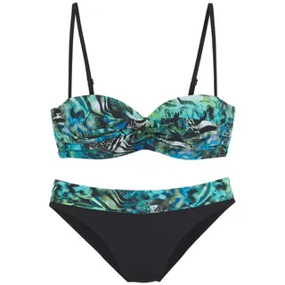 VIVANCE Bügel-Bandeau-Bikini mit abnehmbaren Trägern, blau