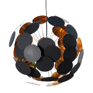 Hängeleuchte rund E14 Modern Design Schwarz Gold extravagant