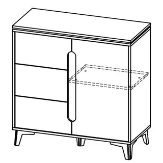 Kommode Highboard Sideboard Schrank Modern Wohnzimmer Kollektion Vitrine - Braun