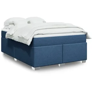 Langlebige Boxspringbett mit Matratze Blau 140x200 cm Stoff Gästebett mit Lattenrost Möbel3742832 - Blau