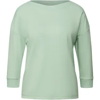 STREET ONE Damen 3227924 Shirt mit U-Boot-Ausschnitt, Serene Green, 36