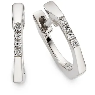 Bruno Banani Creolen Schmuck Geschenk Klappcreole eckig Silber rhodiniert 13mm