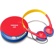 Bild CD-Player für Kinder - tragbarer CD-Player - Discman - Kopfhörer mit Lautstärkenbegrenzung - liest CD-R/RW - integrierter Akku - mit Ladekabel - rot/blau