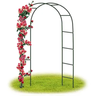 Forever Speed Rosenbogen Torbogen Garten Rankgitter Rosenhilfe aus Pulverbeschichtetem Stahl, Garten Decoration und Verzierung Kletterer wetterfest 240 x 140 x 38 cm/Grün