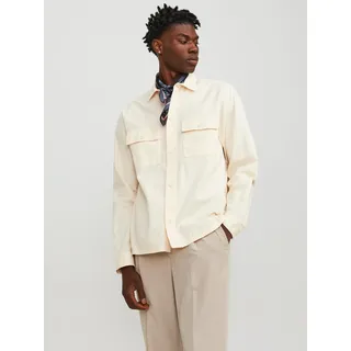 Jack & Jones Langarmhemd »JJEVENICE LINEN BLEND OVERSHIRT LS SN«, beige