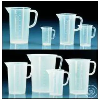 Vitlab Polypropylen Messbecher, Erhabene Skala, Transparent, 2000ml Kapazität, 152mm Durchmesser, 213mm Höhe