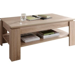 Carryhome Couchtisch , Eichefarben , Holzwerkstoff , rechteckig , eckig , 65x47x110 cm , Stauraum , Wohnzimmer, Wohnzimmertische, Couchtische, Couchtische eckig