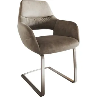 DeLife Freischwinger Yago-Flex Mikrofaser taupe