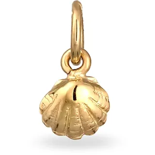 Medallionanhänger ELLI "Anhänger Anhänger Muschel 925 Sterling Silber" Gr. 11, gold, Schmuckanhänger, Damen, Silber 925 (Sterlingsilber), Medallionanhänger