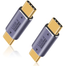Duttek USB C Stecker auf Stecker Adapter 40 Gpbs, USB C auf USB C, unterstützt 8K@60Hz und 100W Schnellladung, USB C Adapter kompatibel mit Thunderbolt 3/4, USB Typ C Schnittstellengeräten