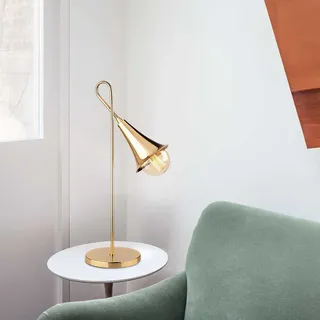 Opviq, Moderne Tischlampe aus Eisen, Gold, 18 x 30 cm, Höhe 57 cm, E27 Fassung, max. 40 W, IP20, 200 cm Kabel mit Schalter | Elegantes Design für Zuhause & Hotel. - Gold