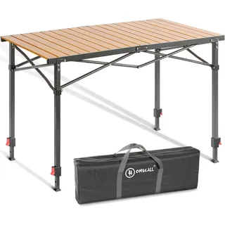 HOMECALL Campingtisch Faltbar Schwarz/Birnbaumfarben