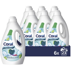 Coral Flüssigwaschmittel Wasserlilie & Limette Colorwaschmittel für bunte Wäsche mit langanhaltendem Duft 6x 23 WL