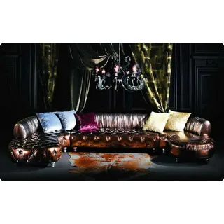 VIP Gold Designer Chesterfield Couch U Form Wohnlandschaft Polster Ecksofa Neu - Gold