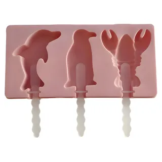 Stiel-Eis/Cake-pop Form aus Silikon DIY, Pinguin, Delfin, Krebs - Typ 2 - Braun