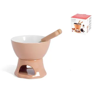 Service Fondue Aus Steingut 4 Stücke Beige/Weiß Home