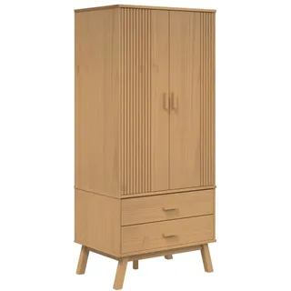 vidaXL Kleiderschrank OLDEN Braun 76,5x53x172 cm Massivholz Kiefer - Braun