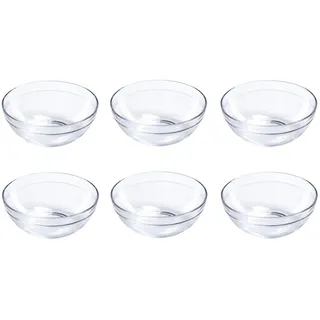 Provance 6 x Schüssel aus Glas Ø 9 cm Glasschälchen Dipschale Dessertschale Tapasschale | Vielseitig für Tapas, Desserts & Snacks | Perfekte Servierschalen | Modern & Stapelbar
