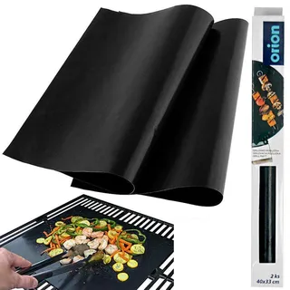 ORION 2 x TEFLONMATTE Grillmatte Grillfolie mit Teflonbeschichtung 40x33 cm - Schwarz